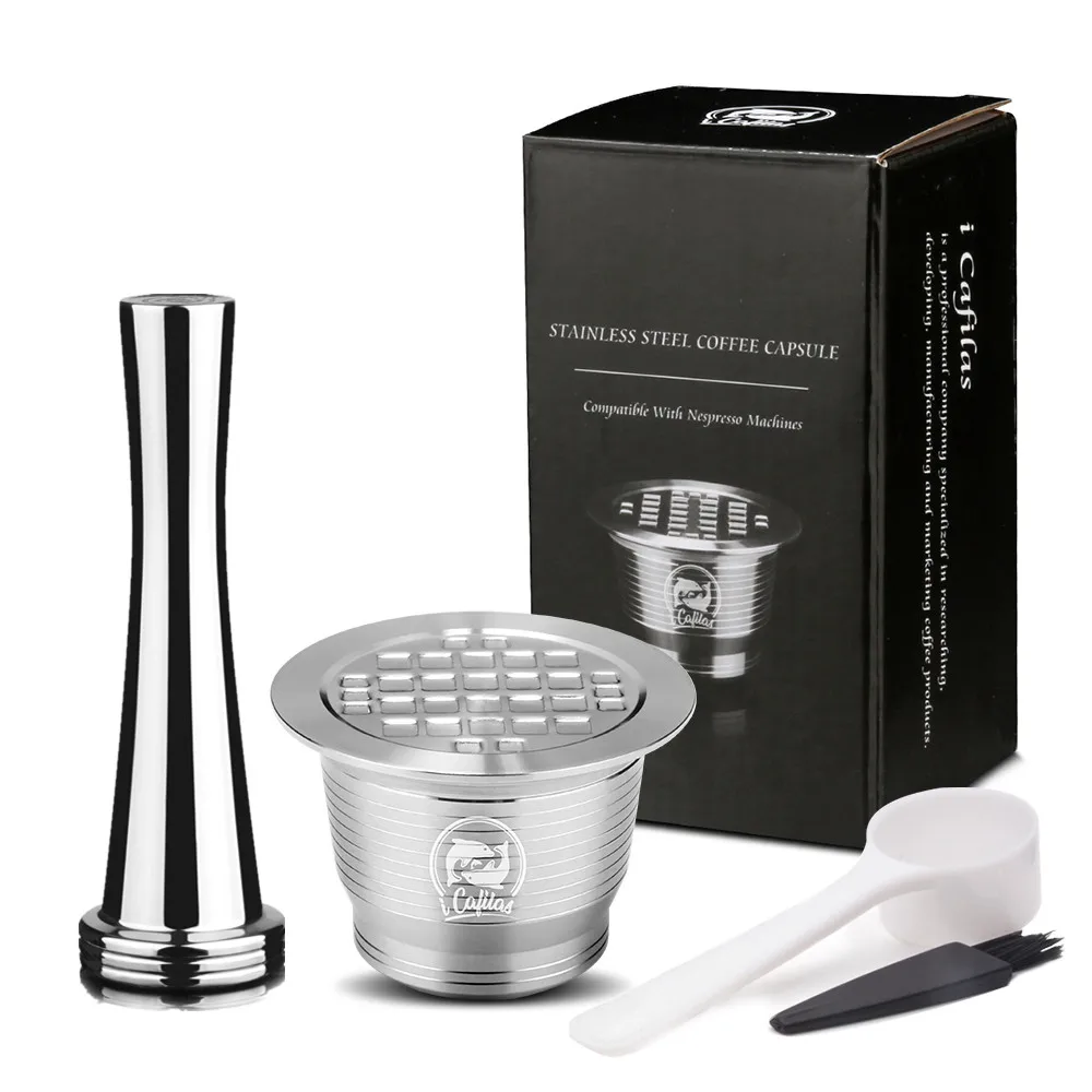 ICafilas Stianless Metal Reusable Nespresso Capsule Coffee Filter Press