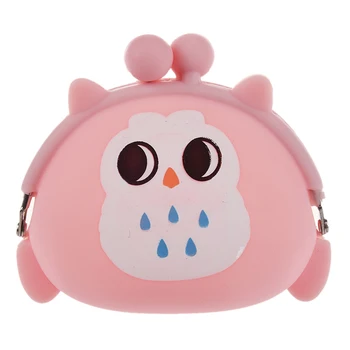 

Girl's Cartoon Owl Silicone Jelly Wallet Bag Keys Coin Purse