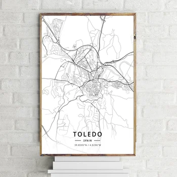 

Spain city map Palma city map Modern City White City Maps Canvas Art Print Wall Pictures for Living Room No Frame