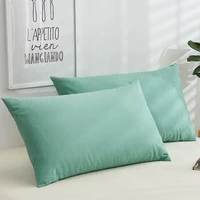 Taie d'oreiller en coton, couleur unie, enveloppe, housse de coussin, literie de haute qualité, pour chambre à coucher, hôtel, couchage 3