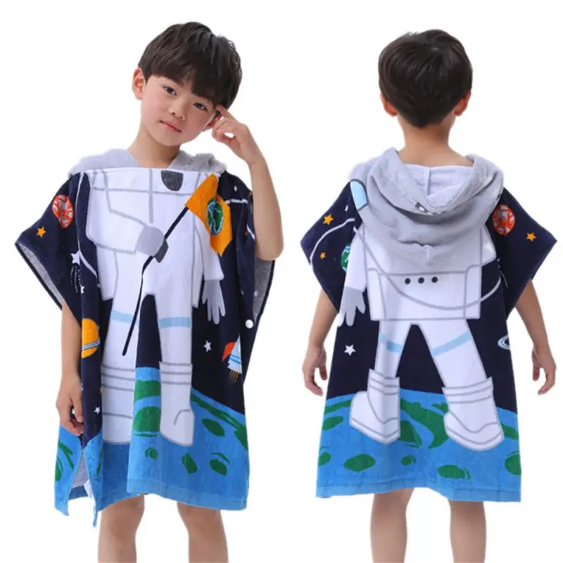New Kids Towel 2018 Toddler Cotton Bathrobe Baby Boys Girl Fashion Hooded Bath Towel Children Cartoon Towel