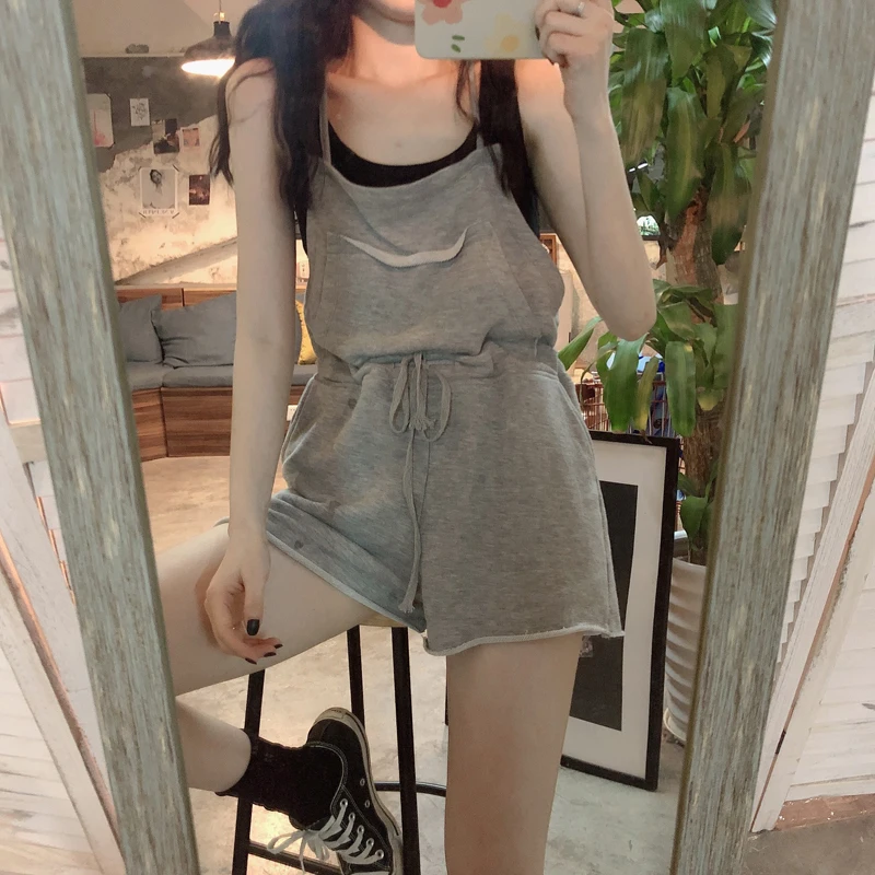 Korean High Fashion Jumpsuits for Women 2019 Casual Rompers Womens Pockets Casual Romper Streetwear Clothing Leisure Summer Korean High Fashion Jumpsuits for Women 2019 Casual Rompers Womens Pockets Casual Romper Streetwear Clothing Leisure Summer