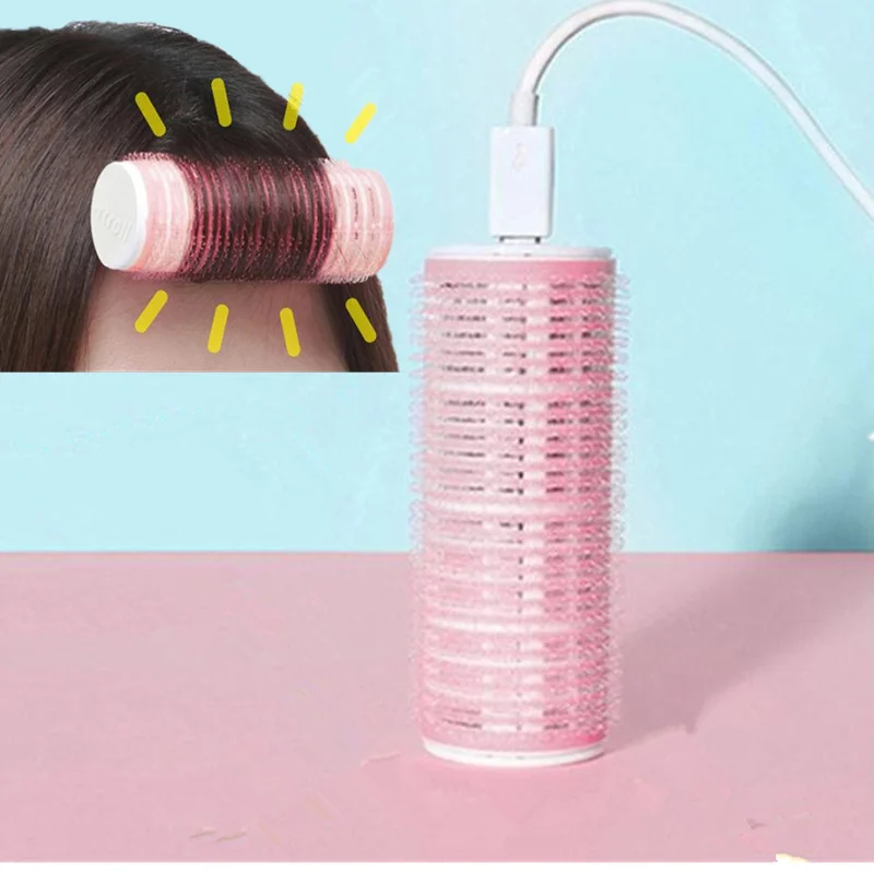 

USB heating rollers Curling iron Portable curlers Color Blue And Pink