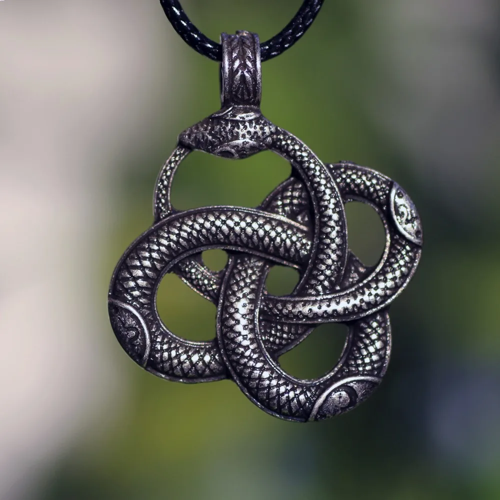 Узловое ожерелье Ouroboros норвежский викинг змеиные руны Северный талисман языческая Викка духовные ювелирные изделия для мужчин серебро для женщин чокер