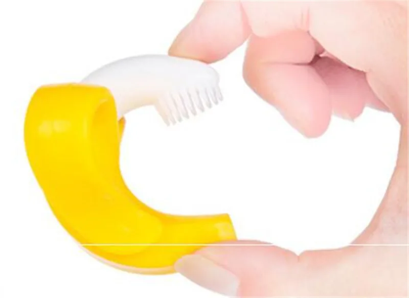 Banana Molar Stick Toothbrush Environmentally Safe Baby Silicone Teether Teething Ring Kids Teether Children Chewing