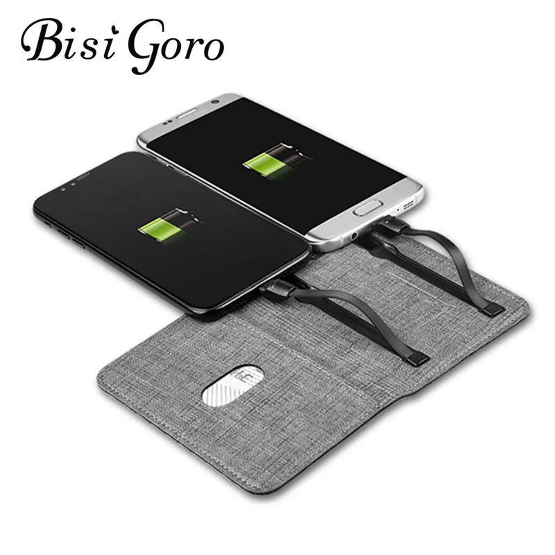 

BISI GORO 2019 Unisex Smart Wallet With USB for Charging Wallet Adapt For Ipone And Android Capacity 2500 mAh Travel Card Holder