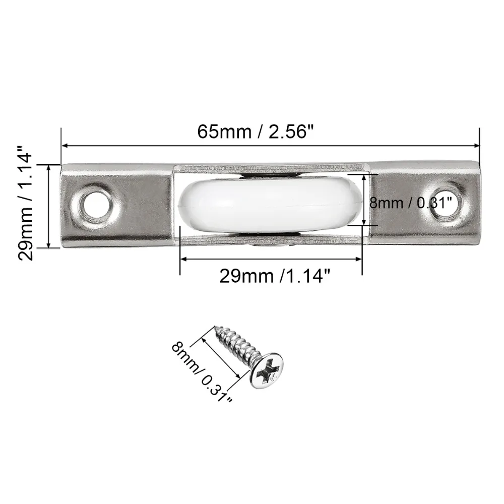 Uxcell 1/2/5/10 шт раздвижные двери, окна шкив 24/28/29 мм колеса Диаметр нейлон черный одно колесо гальванических отделка