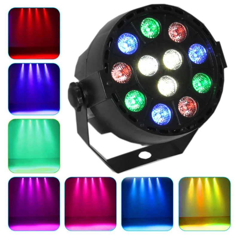 

12 RGB LED Stage Strobe Light 8CH Lighting Laser Projector Party Club EU/US Plug
