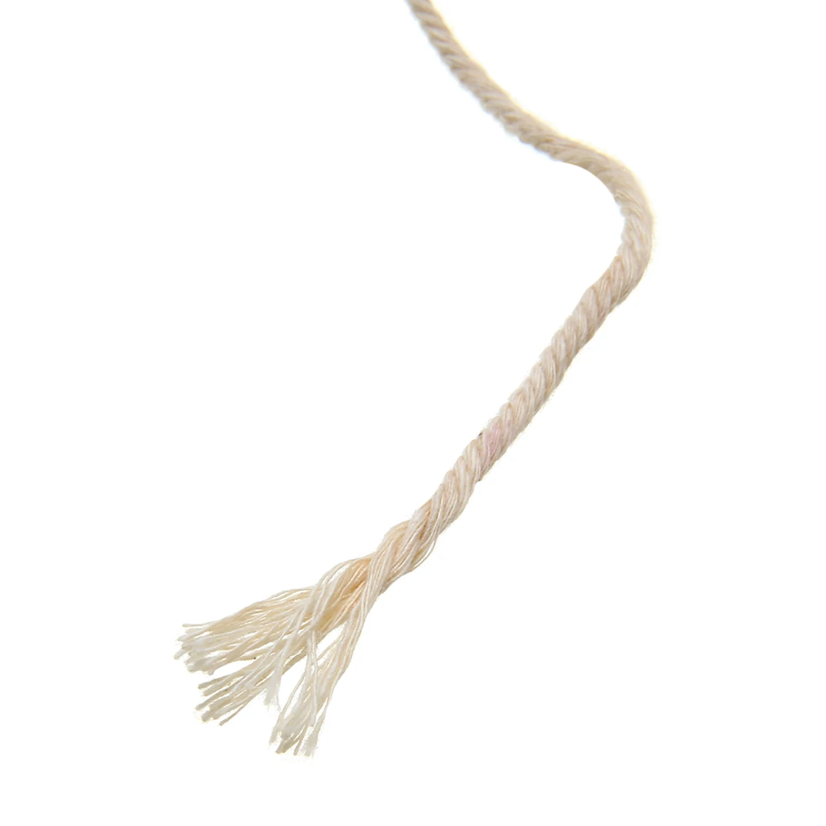 1X Natural Beige Cotton Cord Binding Rope Artisan Handmade Cotton Braided Twist Cord DIY Sewing Fabric Home Decor 3mm Diameter