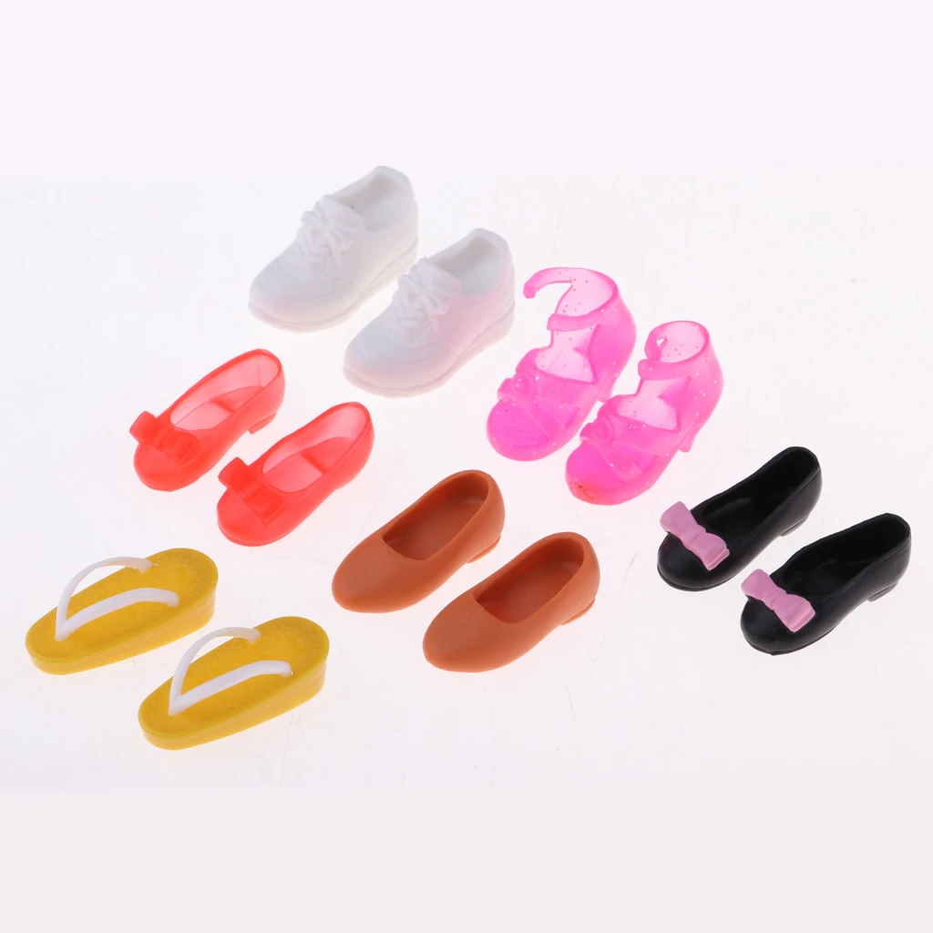 

6 Pair of Fashion Doll Shoes Sandals High Heels Sports Slipper Shoes For 1/6 BJD Doll Dress Up Accessory 12 inch Doll Sandals
