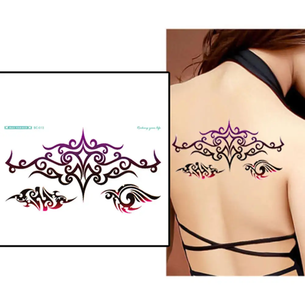 5 листов женщины Временная водостойкая татуировка стикер тела Грудь Sternal Art стикер цветок поддельные татуировки