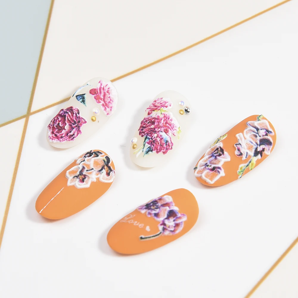 3D Acrylic Engraved Nail Sticker beautiful dancing gril snow shape Water Decals Empaistic Nail Water Slide Decals Z0200