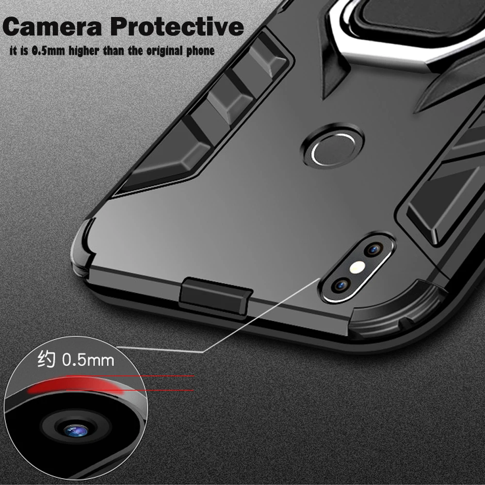 Military Grade Finger Loop Case with 360° Rotating Ring Grip Kickstand for  iPhone 14 Pro Max - Black - HD Accessory