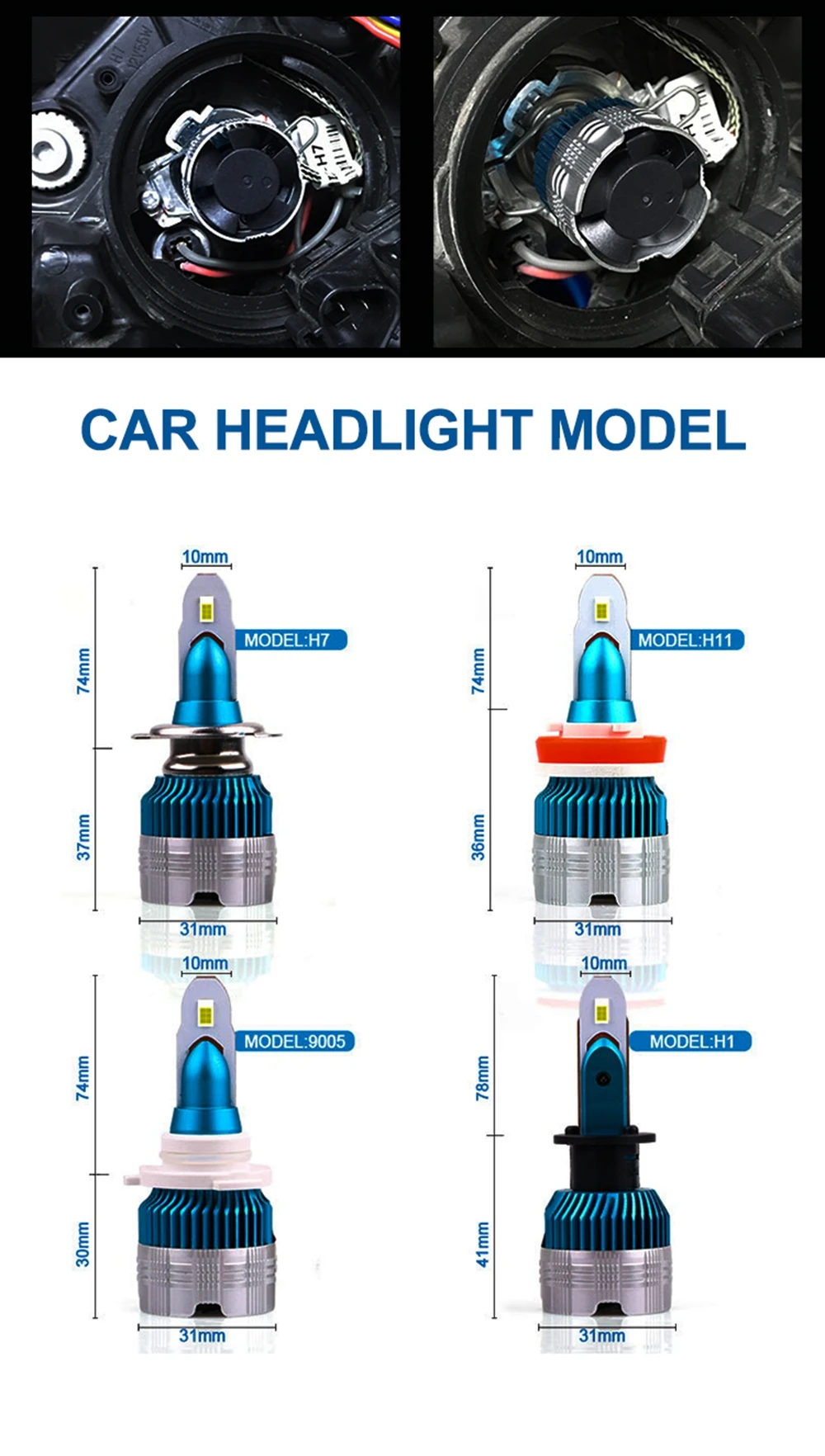 08 Combo h4 xhp led headlight h7 h4 lens headlight lamp led h7