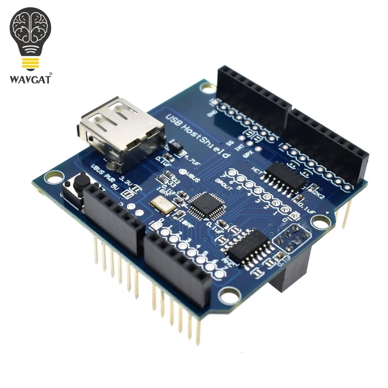 

WAVGAT USB Host Shield 2.0 compatible with arduino for Android ADK support For UNO MEGA