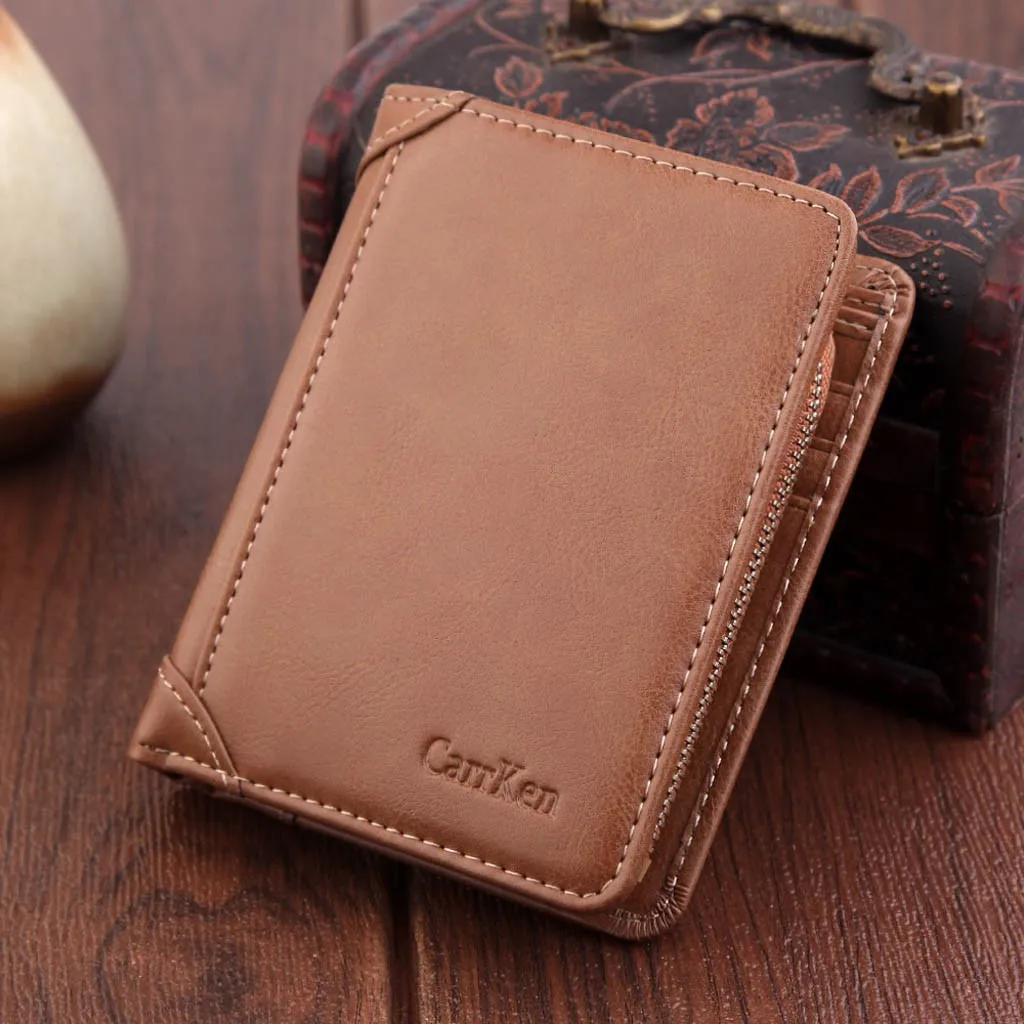 

men wallets leather brand Wallet Short Women Purse Card Holder Wallet Fashion Zipper Wallet Coin Bag carteira masculina couro