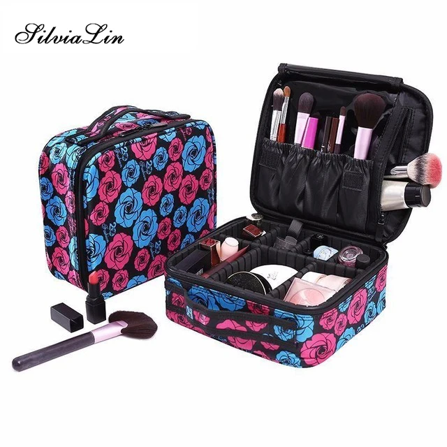 

Female High Quality Professional Makeup Organizer Makeup Suitcase Makeup Artist Box Brushes Tools Case Storage Bag Suitcases