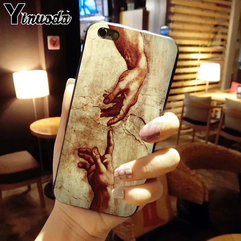 Yinuoda Новый чехол для телефона с рисунком Адама Ренессанса iPhone 5S 6 7plus 8 8Plus X XS MAX