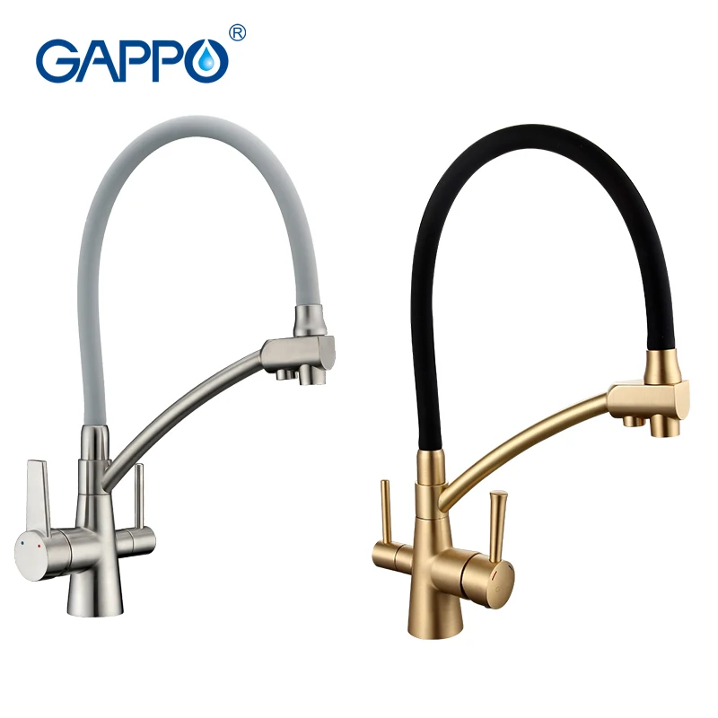 Gappo Kitchen Faucets with filter water pull out cleaning deck mounted mixer cold hot water faucet black soft Silicone pvc tube Gappo Kitchen Faucets with filter water pull out cleaning deck mounted mixer cold hot water faucet black soft Silicone pvc tube
