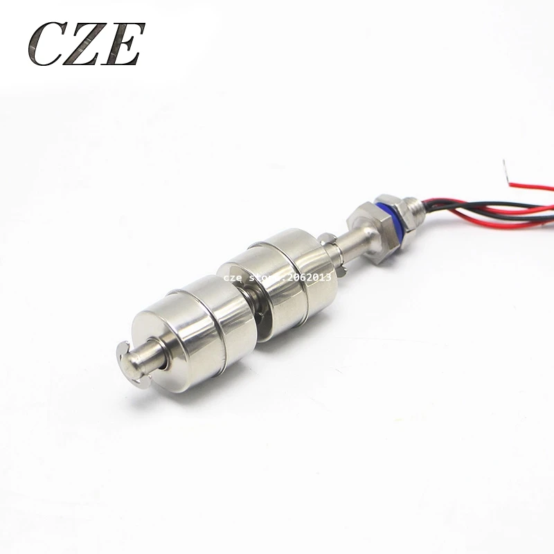 

ZS10010-2 M10*100MM Dual Level Control Stainless Steel Water Level Sensor Liquid Float Switch 1A1 Normal Close 100V 220V