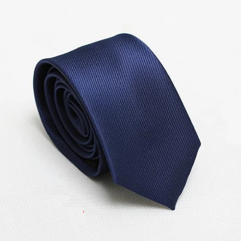 Men Slim Ties Red Neck Skinny Tie Solid Narrow Neckties 6cm width
