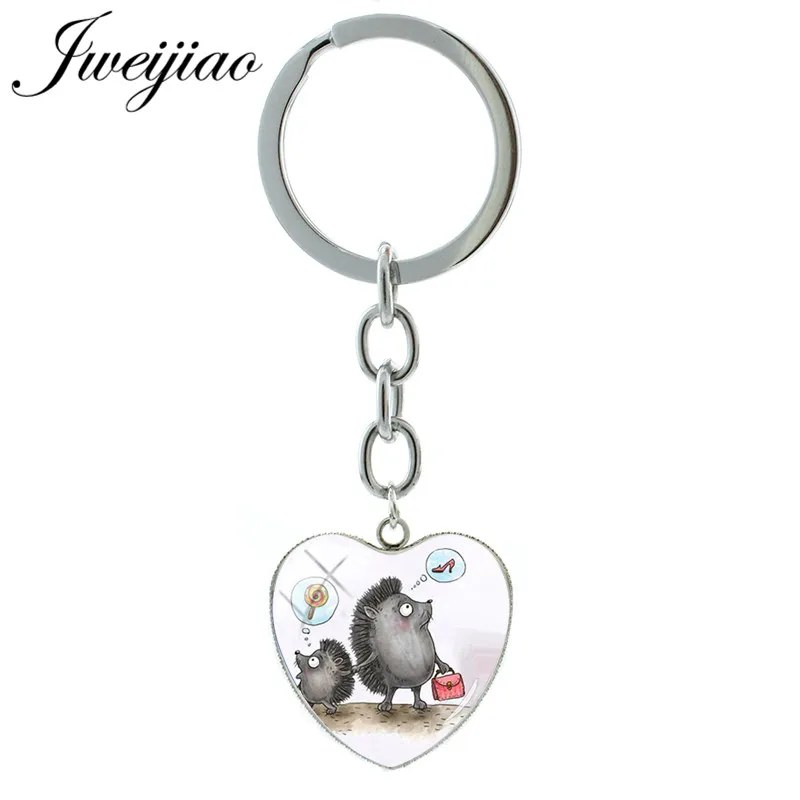 JWEIJIAO 2019 новинка брелок с ежиком в тумане кольцо для ключей форме сердца
