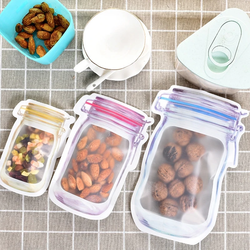 

Simulated Bottle Zipper Sealing Preservation Freezing Food Storage Bag Fresh Keeping Wrap Refrigerator Lunch Organizer PE