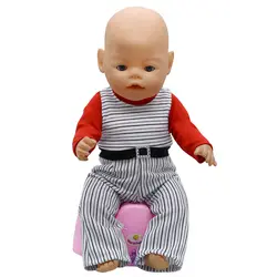Детская кукла одежда хип-хоп стиль полосатые брюки костюм подходит 43 см аксессуары для детской куклы девочка подарок X-181