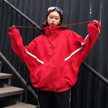 

Hoodies Women Unisex Couple Clothes Hip Hop Zipper Loose Korean Style Leisure Daily Sweatshirts Womens Ulzzang Pockets Trendy