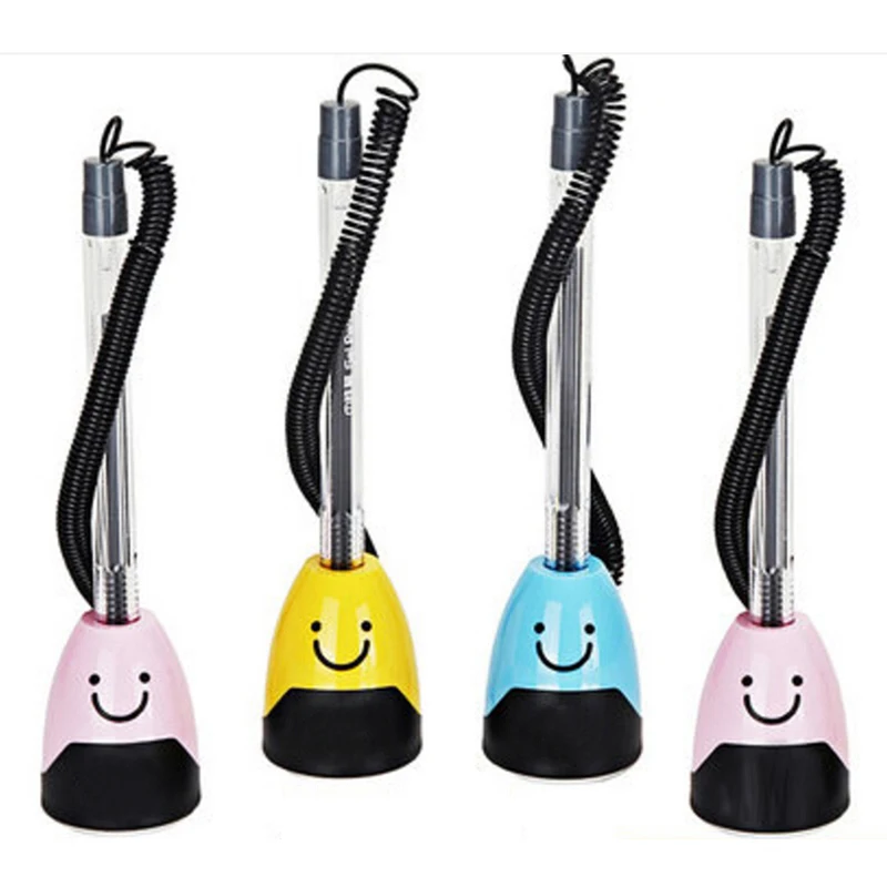 

Creative 8pcs/lot Office Smile Writing Pens Bank Counter Ballpoint Pen Plastic Desk Pens School Office Supplies Material Escolar