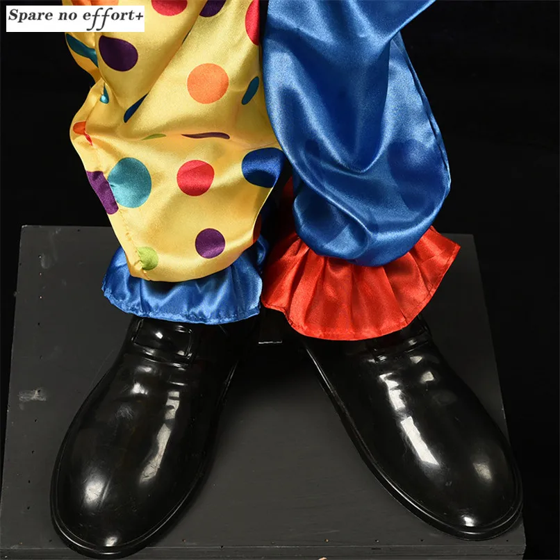 Halloween Party Electric Clown Toys Big Size Standing Clown Glowing Scare Voice Dolls for Prank Costume Party Spooky Ghost Decor