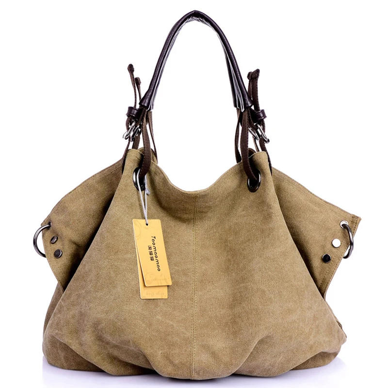 

HOT! New High Quality Women Handbags Women Tote Women Clutch Bolsas Femininas Ladies Shoulder Rivet Canvas Bags Women's Bag