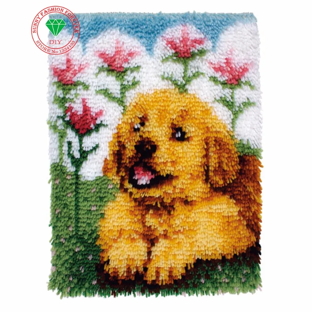 Free Shipping DIY Needlework Kits Unfinshed Crocheting Yarn Mat Latch