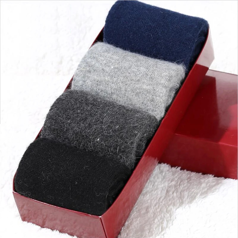 HYX Mens Socks Winter Thicker Rabbit's Hair Socks Christmas Gifts Warm