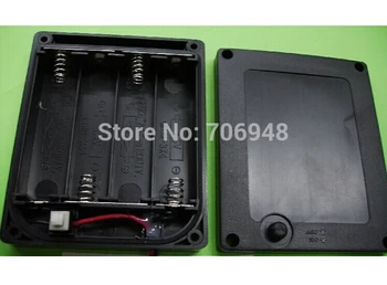 

50pcs/lot waterproof aa battery holder with cover and switch for 4 AA battery