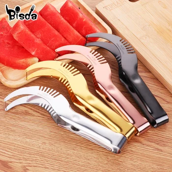 

4 Colors Watermelon Slicer Metal Polish Gold Fruit Cutter Melons Knife Fast Reusable Watermelon Slicer Cutting Tools Easy To Use