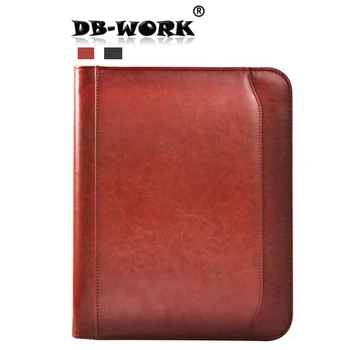 

A4 sheet manager clip Zipper calculator multifunctional package Sales clip file data Leather notepad