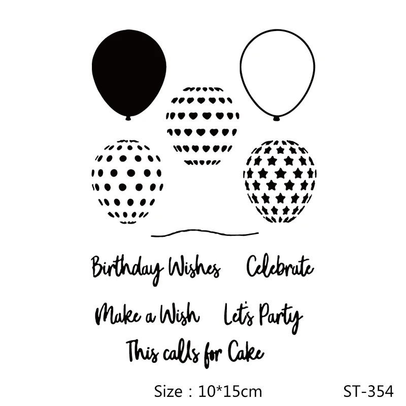 

AZSG Beautiful Balloon Happy Birthday Clear Stamps/Seals For DIY Scrapbooking/Card Making/Album Decorative Silicone Stamp Crafts