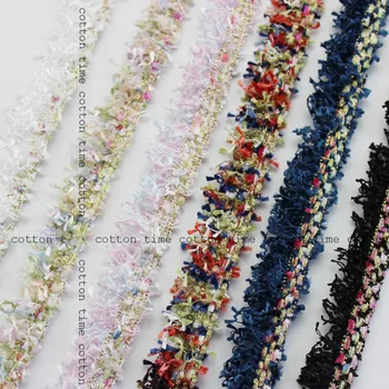 

5yards/lot Tweed Trim 2.5cm wide Golden Fringed Tassel Sewing Webbing accessory for bag garment free shipping