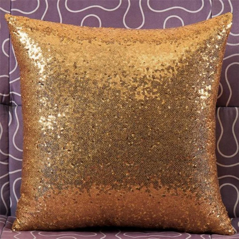 Solid Color Glitter Sequins Throw Pillow Case Cafe Home Decor Cushion Covers 18
