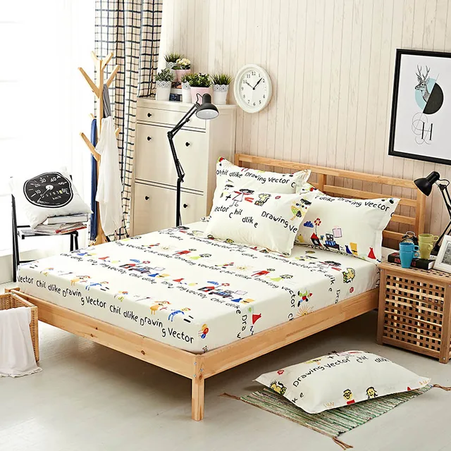 fashion printing fitted sheet twin size mattress cover for adults 100