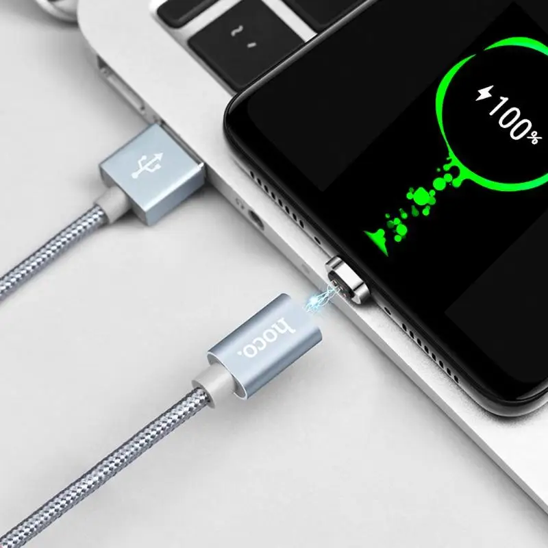 HOCO U40A 1 м плетеный нейлоновый Магнитный USB кабель для быстрой зарядки и синхронизации данных для телефонов Android кабель передачи данных для быстрой зарядки