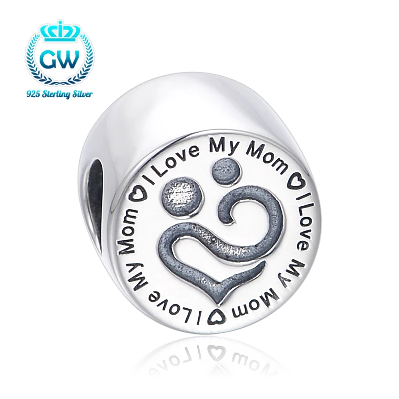 2017 New I Love Mother Fit Essence Charms 925 Sterling Silver Jewelry Original Snake Chain Bracelet