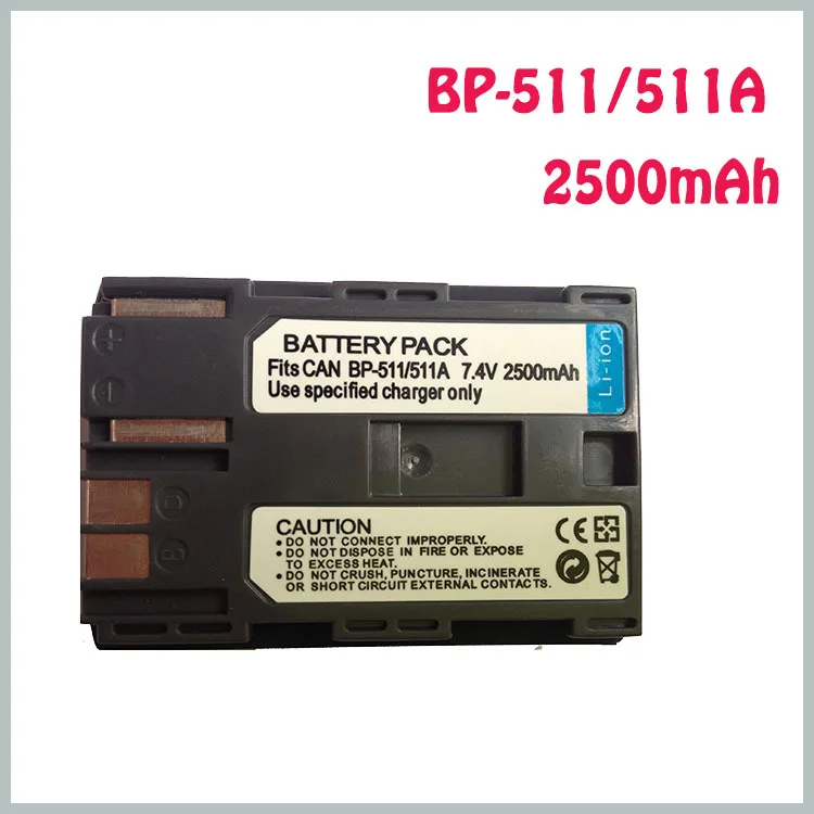 1 unids BP 511 batería de la cámara 18650 para Canon BP