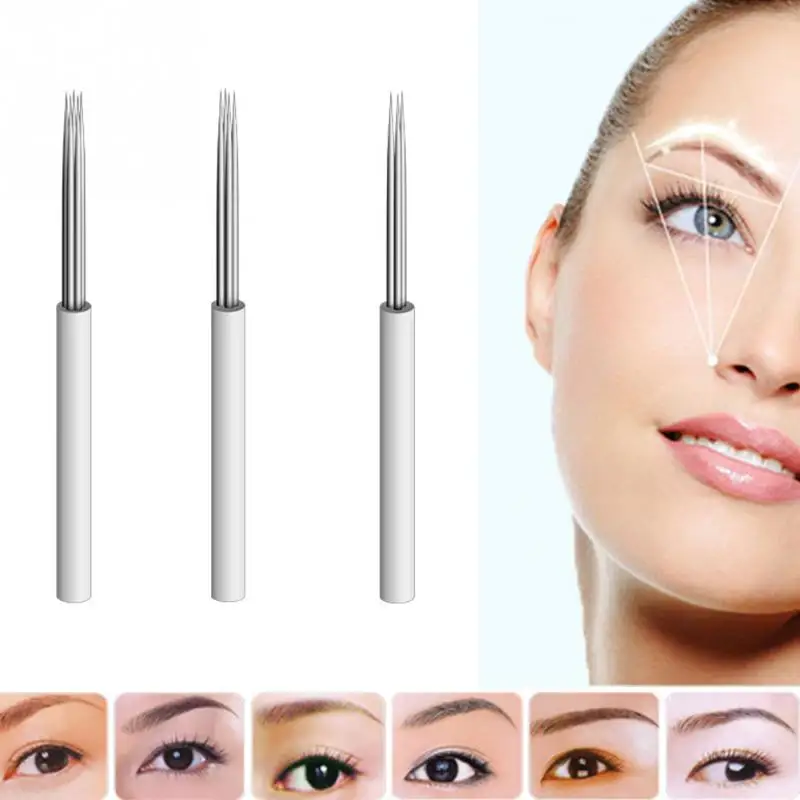 

High Quality Brand Makeup Professional Semi Permanent Makeup Eyebrow Tattoo Hand Needle + eyebrow pencil eyebrow blade