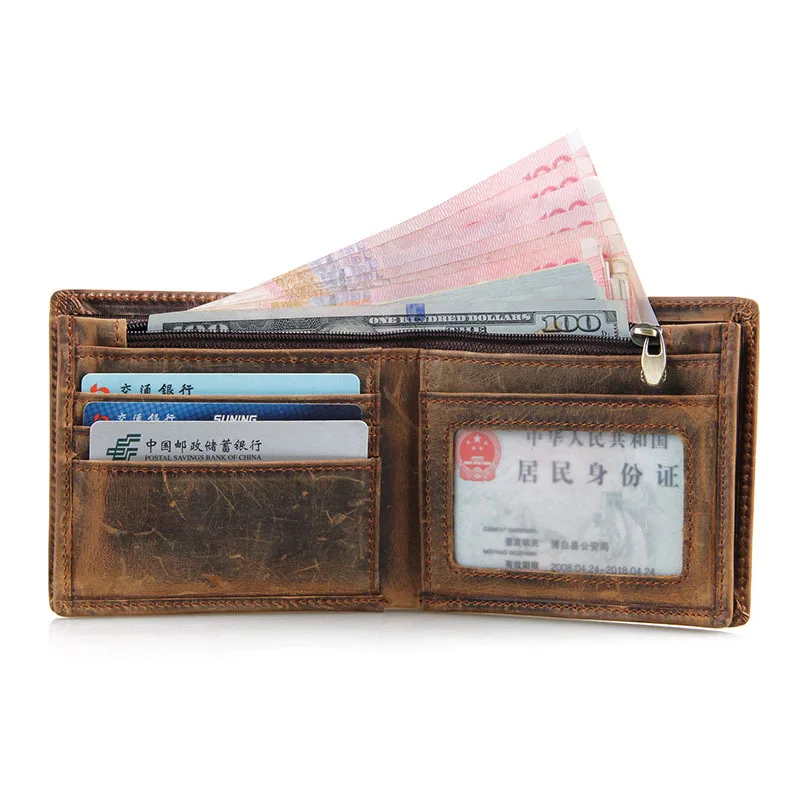 

Fashion Luxury Mini Luxury Genuine Leather Wallet Men Short Purses Male Gift ID Credit Card Holder Cool Slim Wallet Men