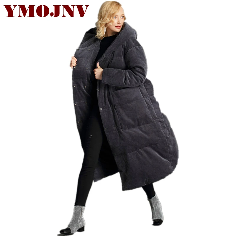 YMOJNV 2019 зимний женский пуховик пальто женская длинная модная утепленная верхняя