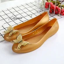 Hohner/Женская обувь с милым золотым бантом на плоской подошве; прозрачная обувь с закрытым носком; прогулочные прозрачные сандалии для женщин