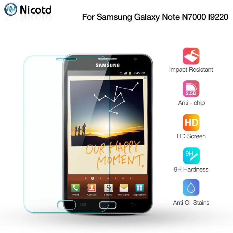 Закаленное стекло 9H для Samsung Galaxy Note N7000 I9220 защитная пленка экрана стеклянная |