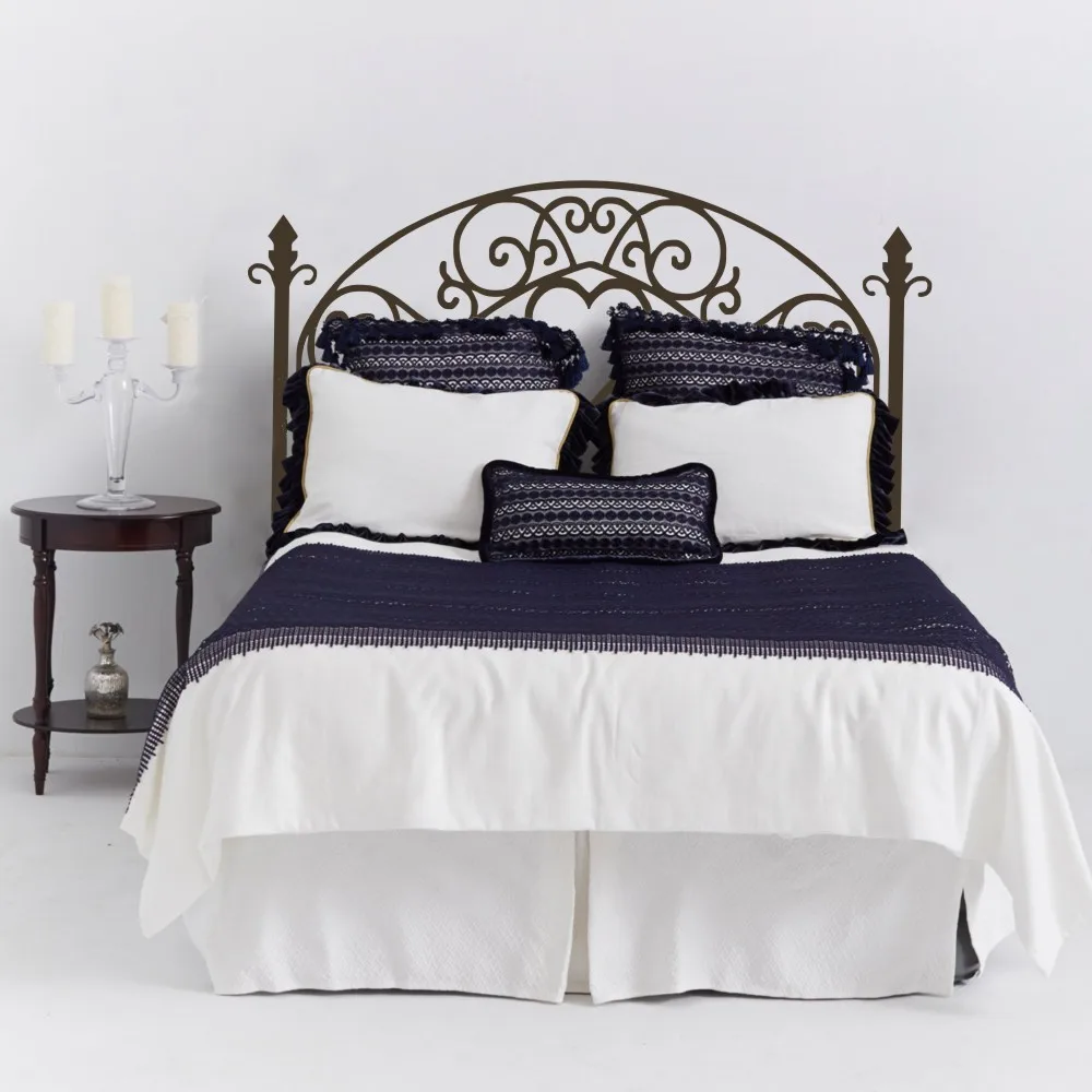 Bed Grill Style Vinyl Wall Decal Modern Headboard Wall Art Sticker for